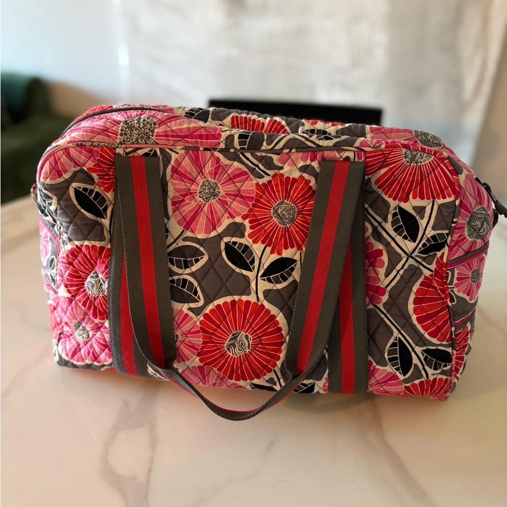 Very Bradley Pink, Red and Gray weekend Bag with straps